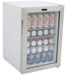 Whynter - 90-Can Beverage Refrigerator - White cabinet with stainless steel trim