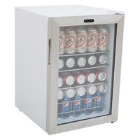 Whynter - 90-Can Beverage Refrigerator - White cabinet with stainless steel trim