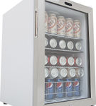 Whynter - 90-Can Beverage Refrigerator - White cabinet with stainless steel trim