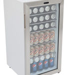 Whynter - 120-Can Beverage Refrigerator - White cabinet with stainless steel trim