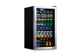 NewAir - 126-Can Beverage Cooler with Adjustable Shelves and 7 Temperature Settings for Kitchen, Ga