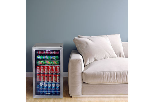 NewAir - 126-Can Beverage Cooler with Adjustable Shelves and 7 Temperature Settings for Kitchen, Ga