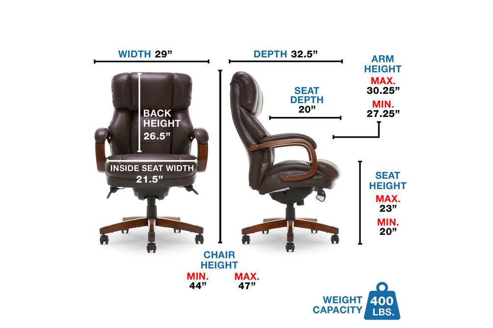 La-Z-Boy - Big & Tall Fairmont Bonded Leather Executive Chair - Biscuit Brown