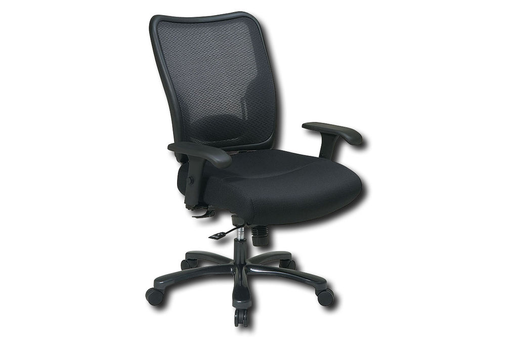 Office Star Products - Ergonomic Chair with Double Air Grid Back and Mesh Seat - Black
