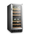 Lanbo - 15 Inch width 26 Bottle Dual Zone Compressor Freestanding/Built-In Wine Fridge with Recesse