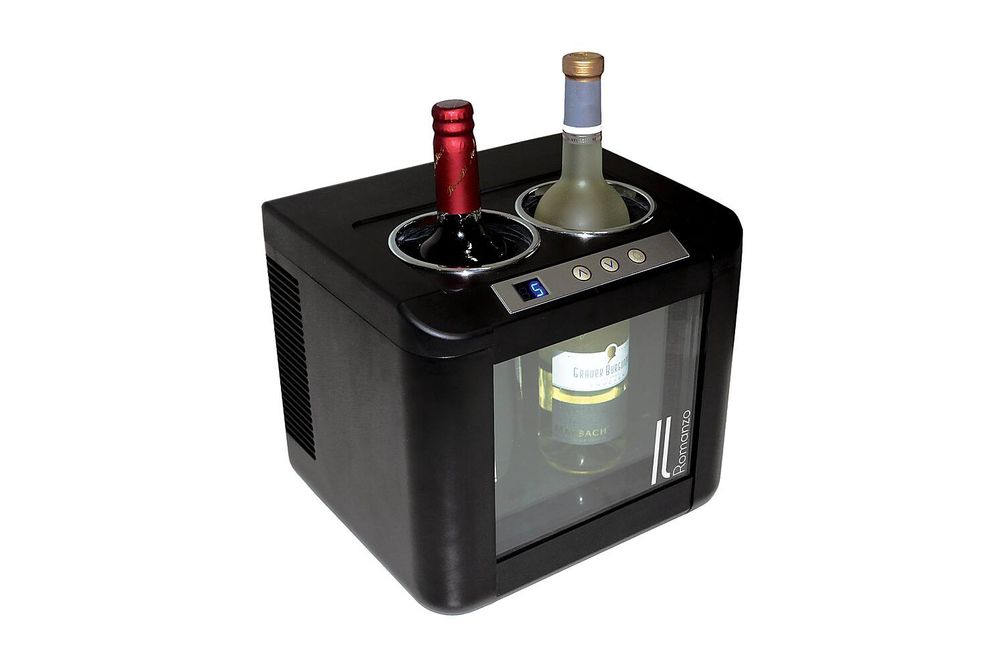 Vinotemp - 2-Bottle Thermoelectric Open Wine Cooler - Black