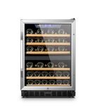 Lanbo - 44 Bottle Compressor Dual Zone Wine Refrigerator with Stainless Steel Door - Black