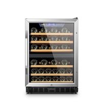 Lanbo - 44 Bottle Compressor Dual Zone Wine Refrigerator with Stainless Steel Door - Black