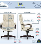 Serta - Conway Big and Tall Bonded Leather Bentwood Executive Chair - Ivory