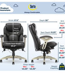 Serta - Upholstered Back in Motion Health & Wellness Manager Office Chair - Bonded Leather - Black