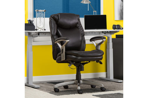 Serta - AIR Health & Wellness Mid-Back Manager's Chair - Black