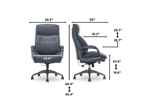 La-Z-Boy - Calix Big and Tall Executive Chair with TrueWellness Technology Office Chair - Slate