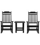 OSC Designs - All Weather Rocking Chairs with Side Table (pair) - Black