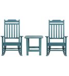 OSC Designs - All Weather Rocking Chairs with Side Table (pair) - Teal