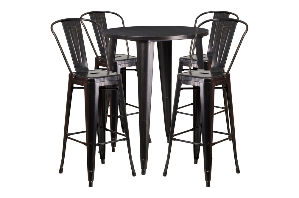 OSC Designs - Metal Round Table with 4 Stools