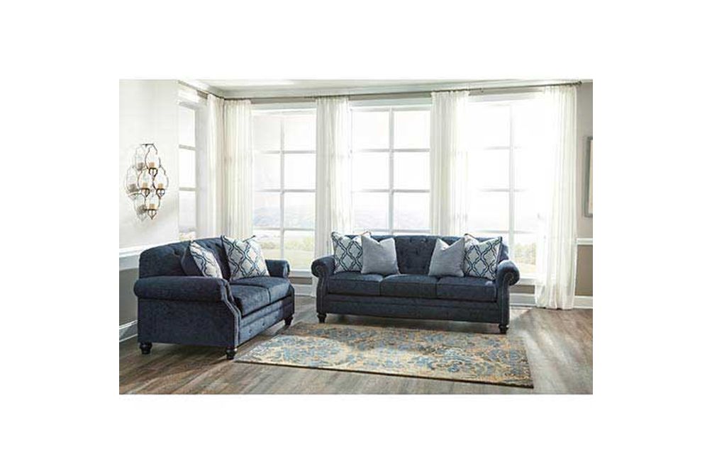 2PC LaVernia-NavySofa and Loveseat