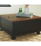 Signature Design by Ashley Valebeck Coffee Table with Lift Top-Black/Brown