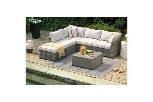 Signature Design by Ashley Cherry Point 4-piece Outdoor Sectional Set-Gray