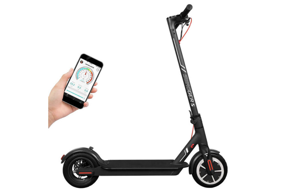 Swagtron - Swagger 5 Elite Electric Smart Scoooter - Black