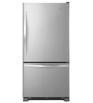 22 cu ft. Bottom Freezer33 Width,Stainless Steel