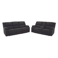 Signature Design by Ashley Cordelian Reclining Sofa and Loveseat-Black