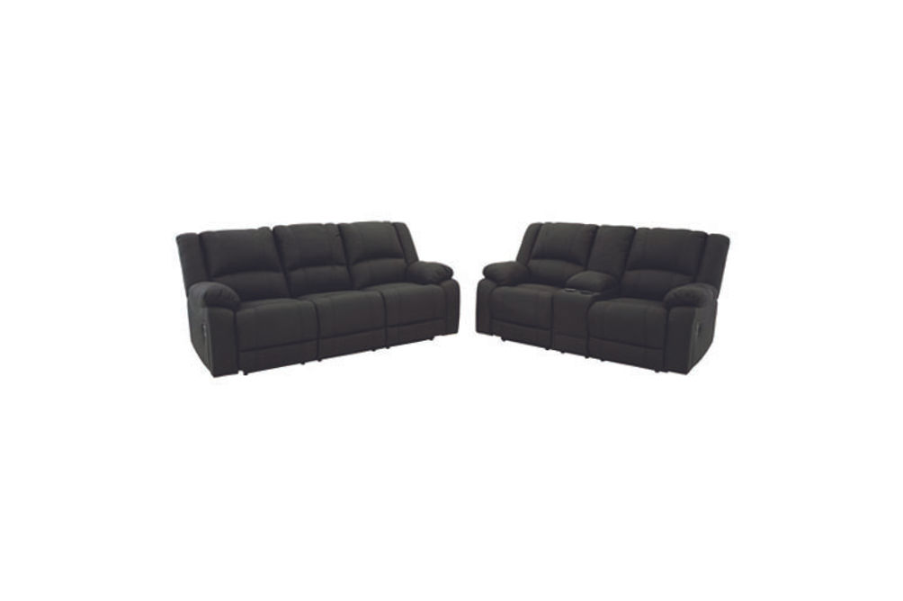 Signature Design by Ashley Cordelian Reclining Sofa and Loveseat-Black