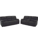 Signature Design by Ashley Cordelian Reclining Sofa and Loveseat-Black