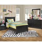 Maribel Twin Panel Bed, Dresser, Mirror and Nightstand-Black