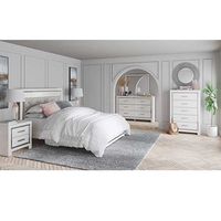 Signature Design by Ashley Altyra Queen Upholstered Panel Bed, Dresser, Mirror