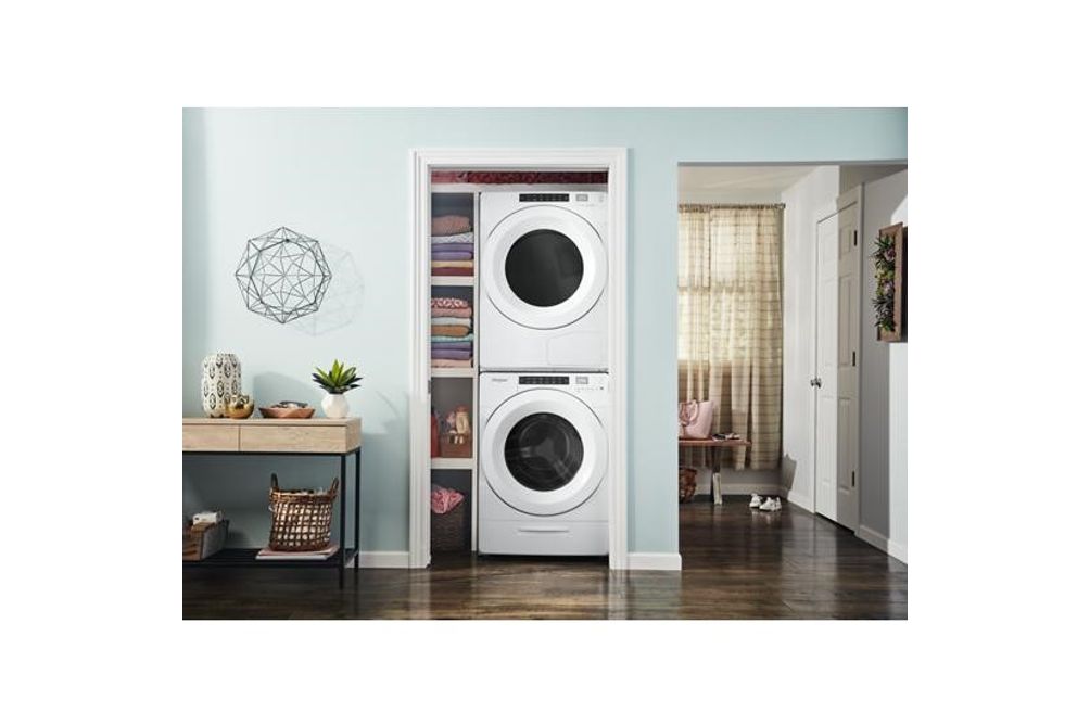 Whirlpool White 4.3 Cu. Ft. Closet-Depth Front Load Washer and 7.4 Cu. Ft. Gas Dryer Pair