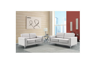 2PC U6109 SOFA & LOVESEAT, GREY