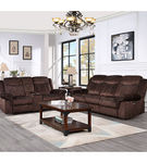 2PC Domino Motion Sofa & Love W Console, Coffee