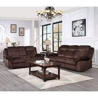 2PC Domino Motion Sofa & Love W Console, Coffee