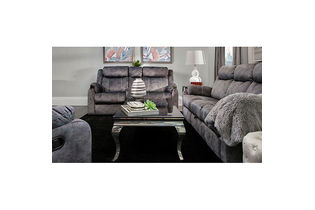 2PC Domino RECL Sofa, Love W Console, Gray