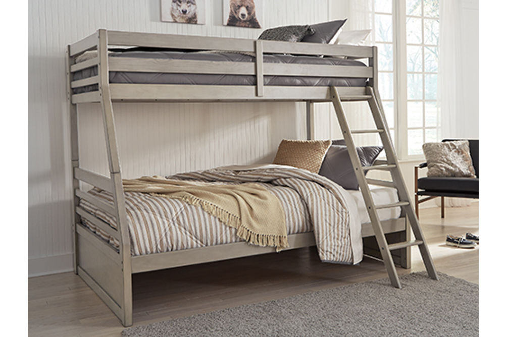 Signature Design by Ashley Lettner Twin over Full Bunk Bed with Mattresses-Lig