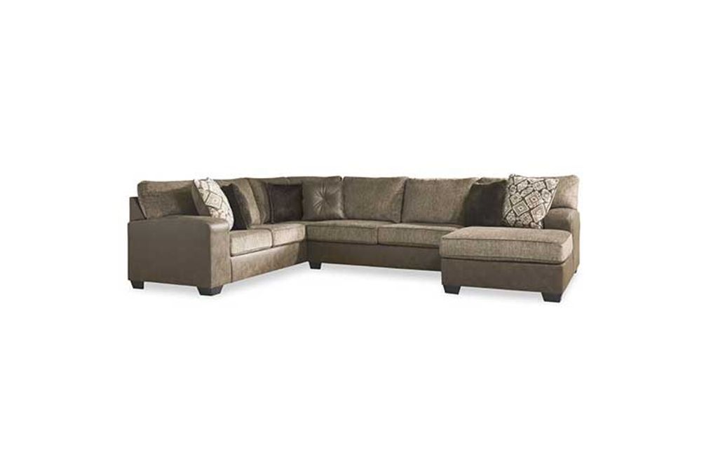 Benchcraft Abalone 3-Piece Sectional with Chaise-Chocolate