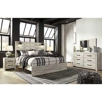 Cambeck King Panel Bed, Dresser, Mirror and Nightstand-Whitewash