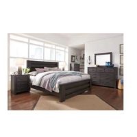 Brinxton King Panel Bed, Dresser, Mirror and Nightstand-Charcoal