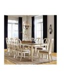 Signature Design by Ashley Realyn Dining Table with 8 Chairs-Chipped White