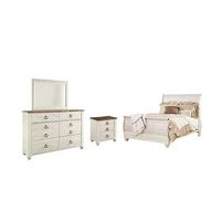 Signature Design by Ashley Willowton King Sleigh Bed, Dresser and Nightstand-W