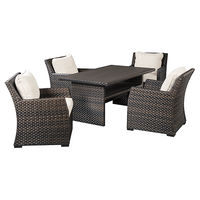 Signature Design by Ashley Easy Isle Outdoor Dining Table and 4 Chairs-Dark Br