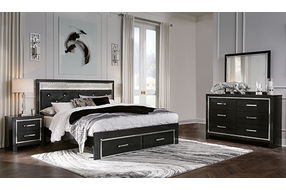 Signature Design by Ashley Kaydell King Panel Storage Bed, Dresser, Mirror and