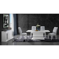 5PC MONACO WHT DINING TABLE & CHAIRS(4), WHT/GREY