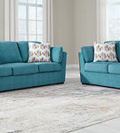 Signature Design by Ashley Keerwick Sofa and Loveseat-Teal