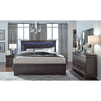 6 PC POMPEI GREY QUEEN BEDROOM QB DR MR NS