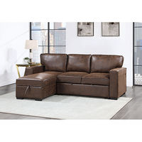 U0203 COFFEE BROWN REV PULL OUT SOFA BED,