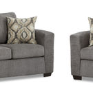 2PC Graytone Sofa & Loveseat, Gray