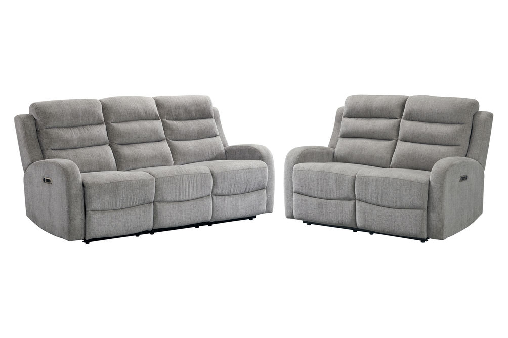 2PC Avanti Sofa & Loveseat, Grey