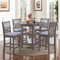 5PC Gia Pub Dining Set, Gray