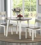 3PC Drop Leaf Dining Set, Grey/White